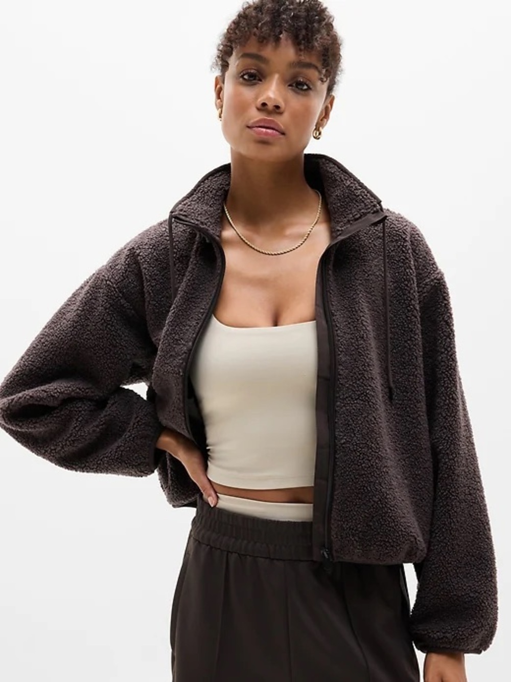 Athleta In The Clouds Jacket Dark Brown